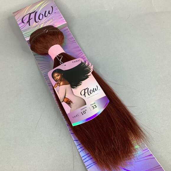 Outre Other - 10" Flow #33 Auburn Yaki Straight 100% Human Hair Extensions by Outre